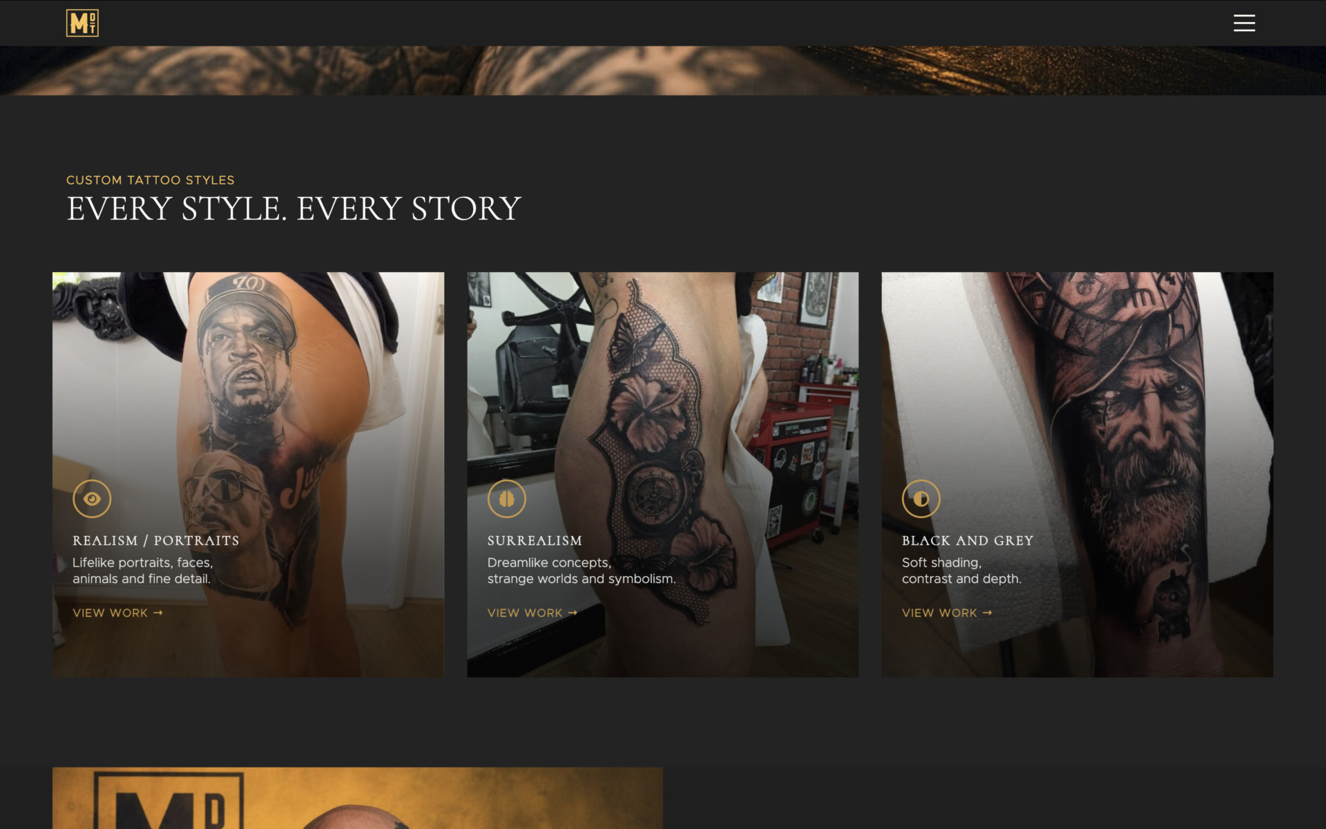 Matt Drury tattooist web design 4