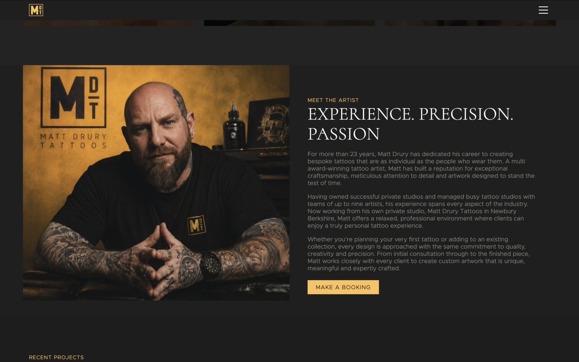 Matt Drury tattooist web design 5